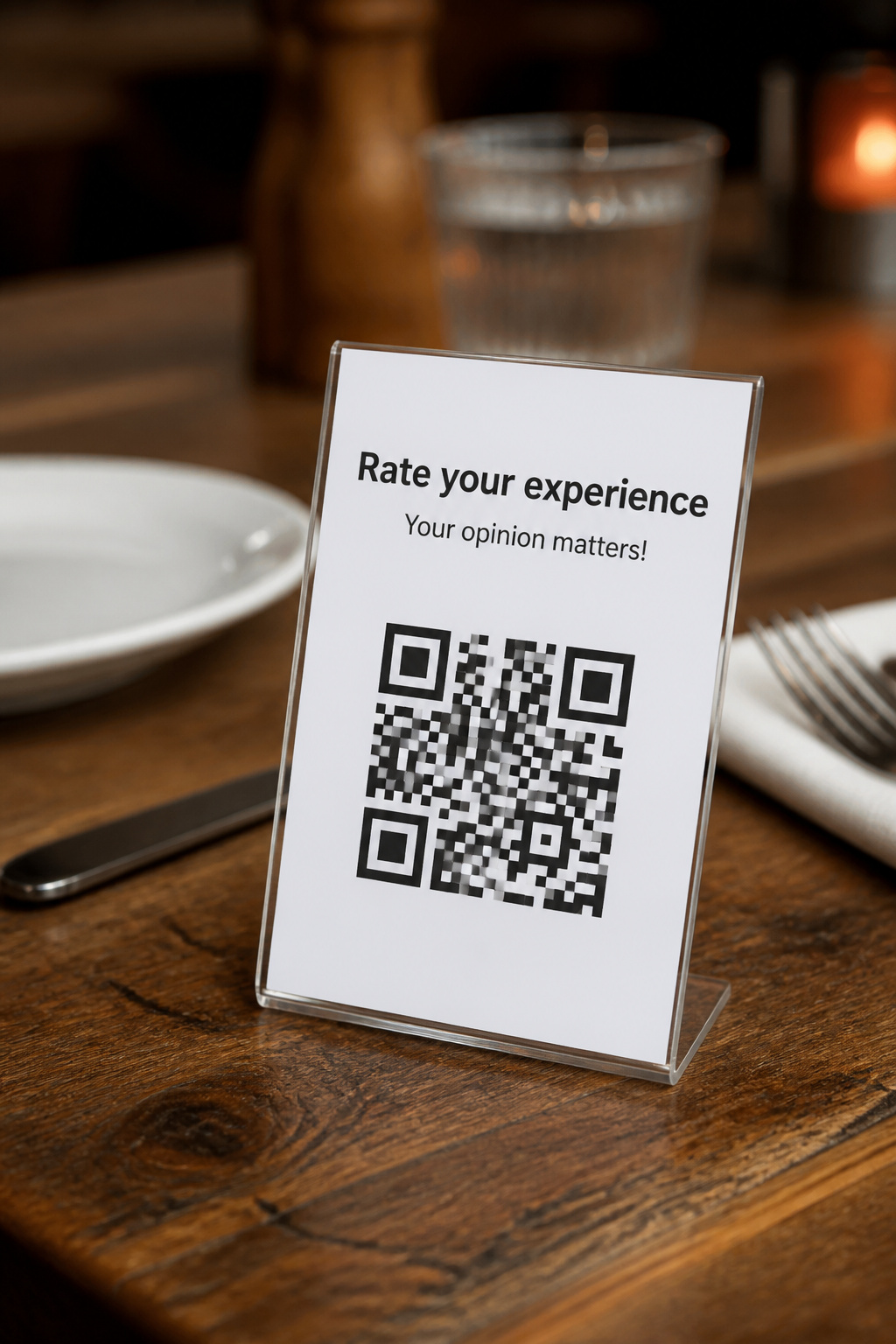 NPS QR code on the restaurant table
